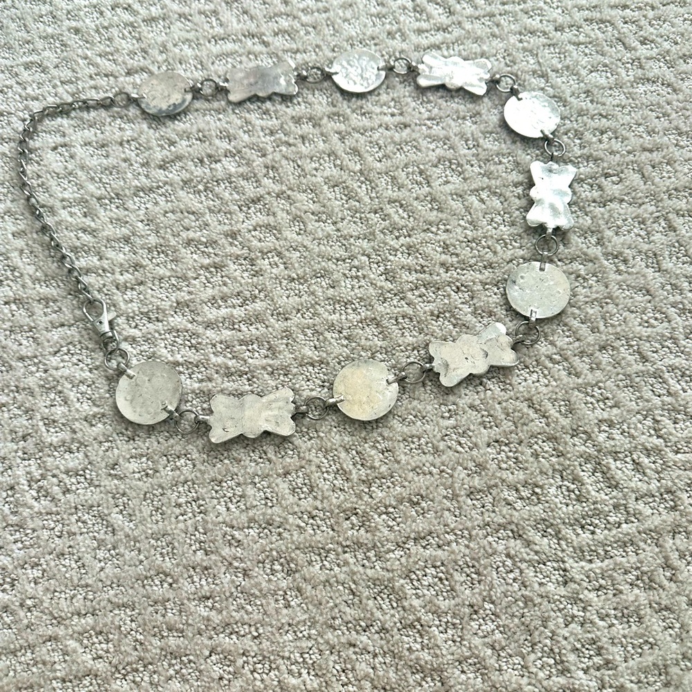 Silver Concho Belt with Faux Turquoise - Picture 2 of 5